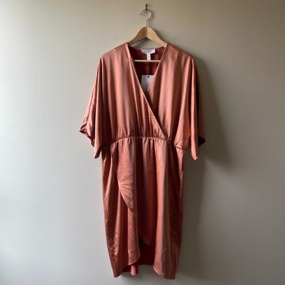Addition Elle Dresses & Skirts - ADDITION Elle | Luxe Rose Gold Satin Dress - Size 14 NWT